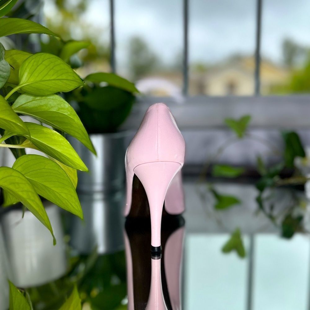 Stuart Weitzman Pink Soft Leather Pumps Heels With Bow Wooden Sole Size: - Picture 5 of 15